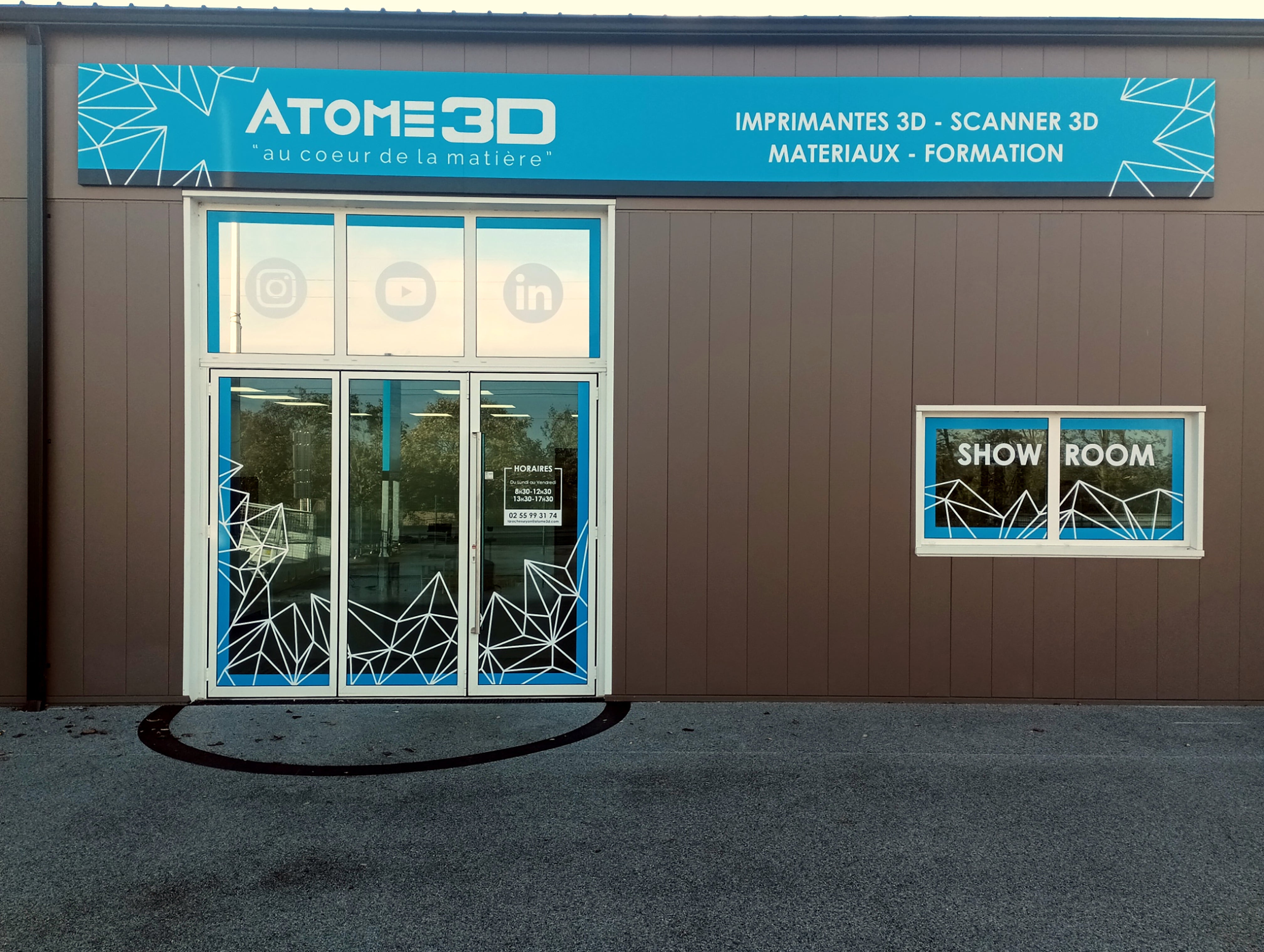 Showroom Atome3D vu de l'extérieur